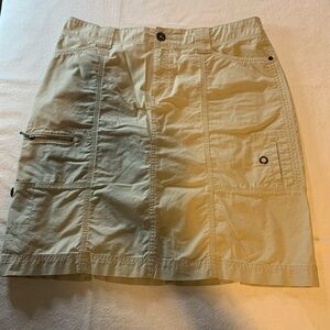 Eddie Bauer khaki skirt ladies 7 pockets cotton mini casual Size 10